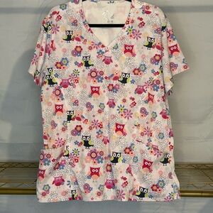 Pink and Red Boxy Short Sleeve Blouse